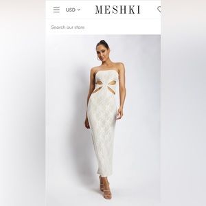 Meshki Krista cut out bandeau maxi dress size M